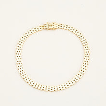 Brick Bracelet in 14K Gold, 8.07 inches | Vintage Solid Gold | Fine