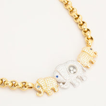 Belcher Necklace with and sapphirewith diamond (1.74 ct) in 18K Gold