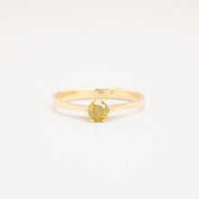 Ring with diamond (0.4 ct) in 14K Gold size 10 | Vintage Solid Gold