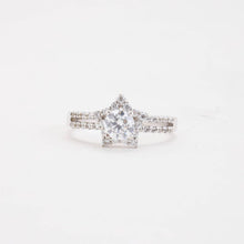 Star Ring with and Zirconia in 18K White gold size 6 | Vintage Solid