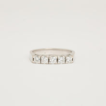 Modern Minimalist 14K White Gold Five-Stone Diamond Anniversary Ring, 0.4 CTW Shared Prong Setting, Size 6, Bridal Band