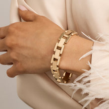 Block Bracelet in 14K Gold, 6.89 inches | Real Genuine Gold | Quality