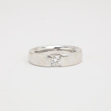 Ring with diamond (0.27 ct) in 18K White gold size 5¼ - 5¾ | Solid