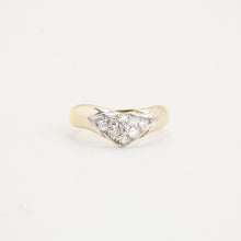 Ring with and Zirconia in 18K Gold and white gold size 6 | Vintage