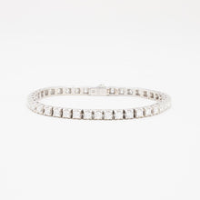 Bracelet with diamond (4 ct) in 14K White gold, 6.89 inches | Real