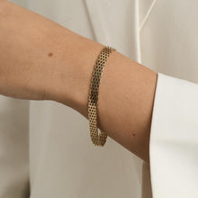 Brick Bracelet in 14K Gold, 8.07 inches | Vintage Solid Gold | Fine