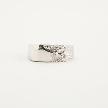 Ring with diamond (0.03 ct) in 14K White gold size 8¾ | Solid Gold