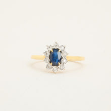 Ring with diamond (0.06 ct) in 18K Gold and white gold size 7