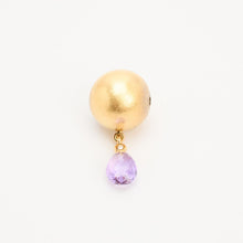 Ole Lynggaard 18K Gold Pendant, Amethyst and Diamond Accent, 0.02 CT Diamond, Designer Fine Jewelry, Elegant Style