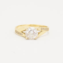 Ring with and Zirconia in 14K Gold size 6 | Vintage Solid Gold