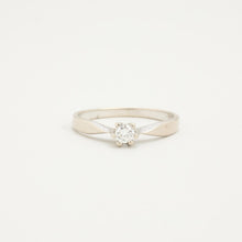 Ring with diamond (0.11 ct) in 14K White gold size 6½ | Solid Gold