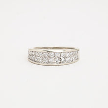 Ring with diamond (0.68 ct) in 14K White gold size 6 | Vintage Solid