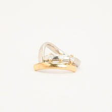 Ring with diamond (0.25 ct) in 14K Gold and white gold size 5 | Real
