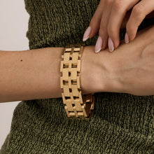 Block Bracelet in 14K Gold, 7.48 inches | Vintage Solid Gold