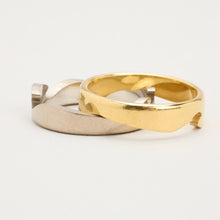 Georg Jensen 18K Gold and White Gold Ring, Size 10¾, Elegant Two-Tone Design, Luxurious Solid Gold Band, Famous Goldsmith
