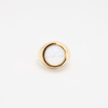 Ring with and glass in 14K Gold size 8½ | Vintage Solid Gold