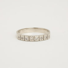 Vintage Solid 14K White Gold Diamond Channel-Set Eternity Band, 0.15 CTW, Matte Finish, Size 6