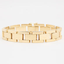 Block Bracelet in 14K Gold, 6.3 inches | Vintage Solid Gold
