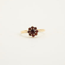 Ring mit Granat in 14 Karat Gold Größe 8¾ | Vintage Massivgold