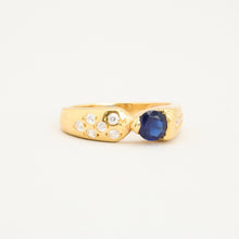 Ring with and Zirconia in 18K Gold size 6 | Vintage Solid Gold