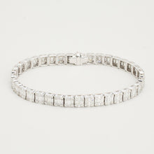 Bracelet with diamond (5 ct) in 18K White gold, 6.89 inches | Solid