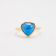 Ring with and sapphire in 18K Gold size 6½ | Solid Gold | Quality