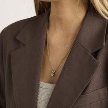 Anchor chain Necklace with diamond (0.24 ct) in 14K Gold, 19.69 inches