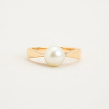 Ring with and pearl in 14K Gold size 6½ | Vintage Solid Gold