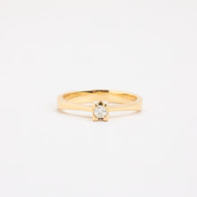 Ring with diamond (0.13 ct) in 18K Gold size 8¾ | Real Genuine Gold