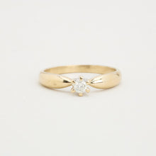 Ring with diamond (0.11 ct) in 14K White gold size 7¼ | Vintage