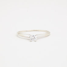 Ring with diamond (0.32 ct) in 14K White gold size 10¾ | Solid Gold