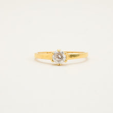 Ring with and Zirconia in 18K Gold size 8¾ | Vintage Solid Gold