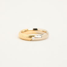 Ring with diamond (0.02 ct) in 14K Gold and white gold size 6