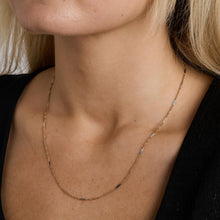 Singapore chain Necklace in 14K Gold and white gold, 19.69 inches