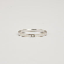 Ring with diamond (0.01 ct) in 14K White gold size 7¼ - 7¾ | Real