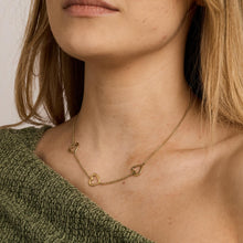 Heart Belcher Necklace with diamond (0.01 ct) in 14K Gold and white gold