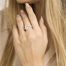 Ring with diamond (4.58 ct) in 14K White gold size 7¼ | Solid Gold