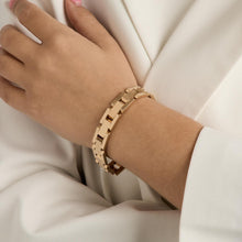 Blockarmband aus 14 Karat Gold, 7,09 Zoll | Echtes Gold | Fein