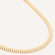 Brick Necklace in 14K Gold, 15.35 inches | Real Genuine Gold