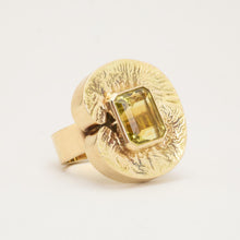 Ring with and beryl in 14K Gold size 5¼ - 5¾ | Vintage Solid Gold
