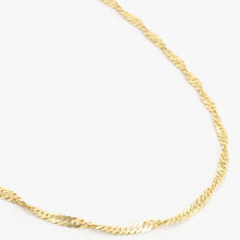 Singapore chain Necklace in 14K Gold, 18.9 inches | Real Genuine Gold