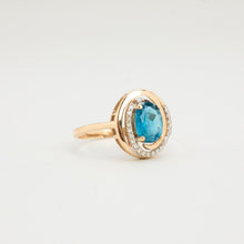 Ring with topaz and Zirconiawith diamond (0.25 ct) in 18K Gold size