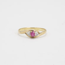 Ring with and synthetic ruby in 8K Gold size 7¼ | Real Genuine Gold