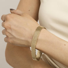 Brick Bracelet in 14K Gold, 7.48 inches | Vintage Solid Gold