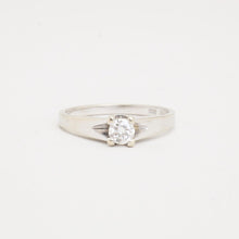 Ring with diamond (0.23 ct) in 14K White gold size 6¾ | Solid Gold