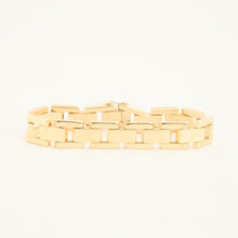 Block Bracelet in 14K Gold, 7.28 inches | Real Genuine Gold | Premium