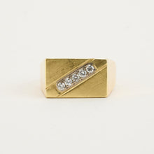Ring with diamond (0.16 ct) in 14K Gold size 8¾ | Vintage Solid Gold