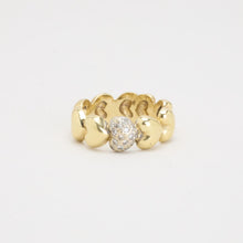 14K Gold and White Gold Diamond Band Ring, 0.06 CTW, Dual Tone Elegant Design, Size 6¾, Modern Minimalist Jewelry