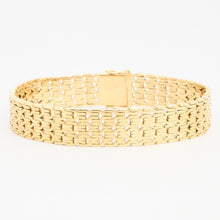 Vintage 14K Solid Gold Y-Link Bracelet, Mid-Century Modern Inspired, Box Clasp Chain, 7.09″ Wrist