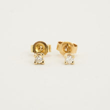 Ohrringe mit Diamant (0,11 ct) in 14K Gold, 0,13 Zoll | Echt